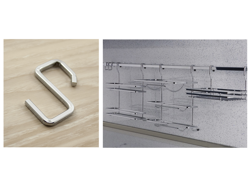 Gancio Appenditutto per Tubo Quadro mm.16x16x1,2 pz.6 Cromato  Manart - immagine 1